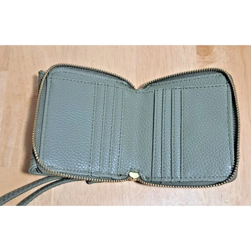 Steve Madden Green Zip Around Wristlet Wallet